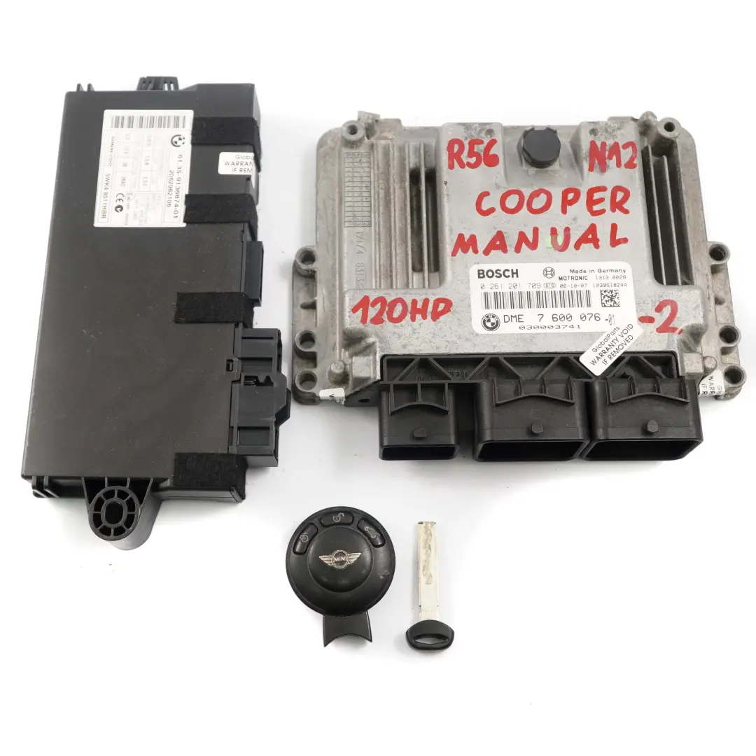 120HP ECU Kit DME CAS3 Chiave Manuale per Mini Cooper R55 R56 N12 1.6 con numero di parte 7600076 Mini Cooper R55 R56 N12 1.6 120HP ECU Kit DME CAS3 Chiave Manuale - SKU 7600076-2 - Numero di parte 7600076