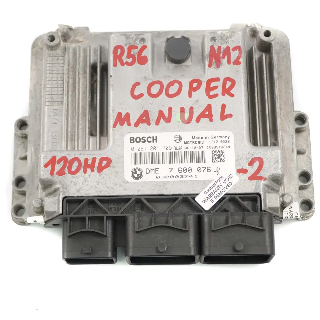 Mini Cooper R55 R56 N12 1.6 120HP Kit ECU DME + CAS3 + Llave Manual - SKU 7600076-2 - Número de pieza 7600076