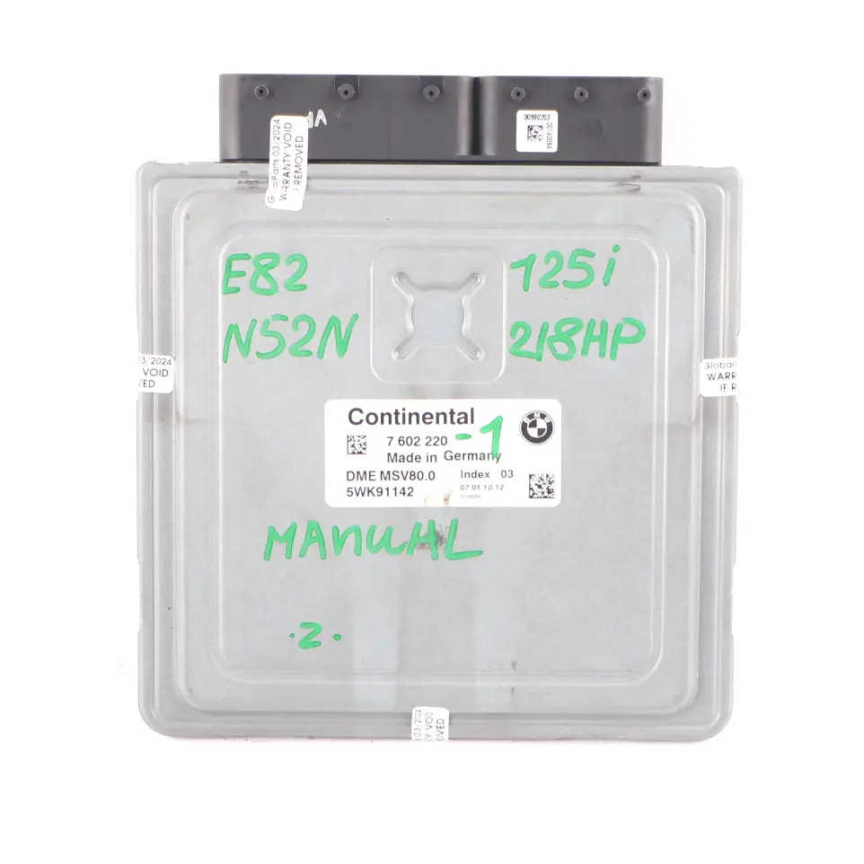 BMW E82 125i Petrol N52N ECU Engine Control ECU Kit 5WK91142 Key CAS3 - SKU 7602220-1 - Part number 7602220