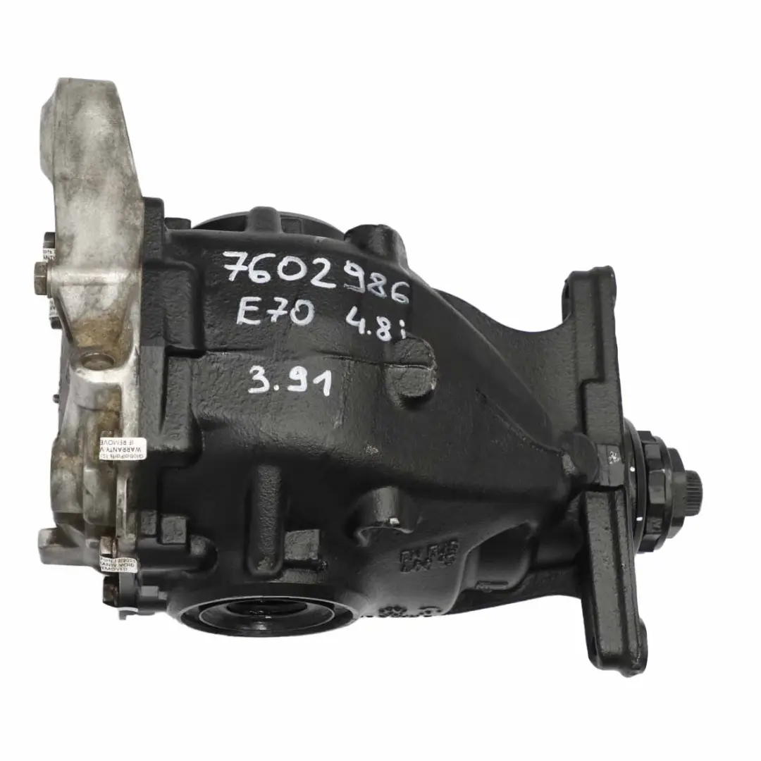 BMW X5 E70 4.8i N62N Diferencial Trasero Diff 3,91 Ratio GARANTÍA - SKU 7602986 - Número de pieza 7602986