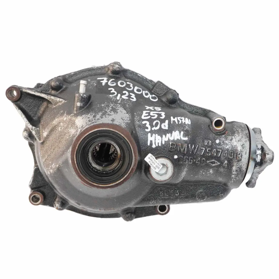 BMW X5 E53 3.0d M57N Differenziale Anteriore Diff 3,23 Manuale GARANZIA - SKU 7603000 - Numero di parte 7603000