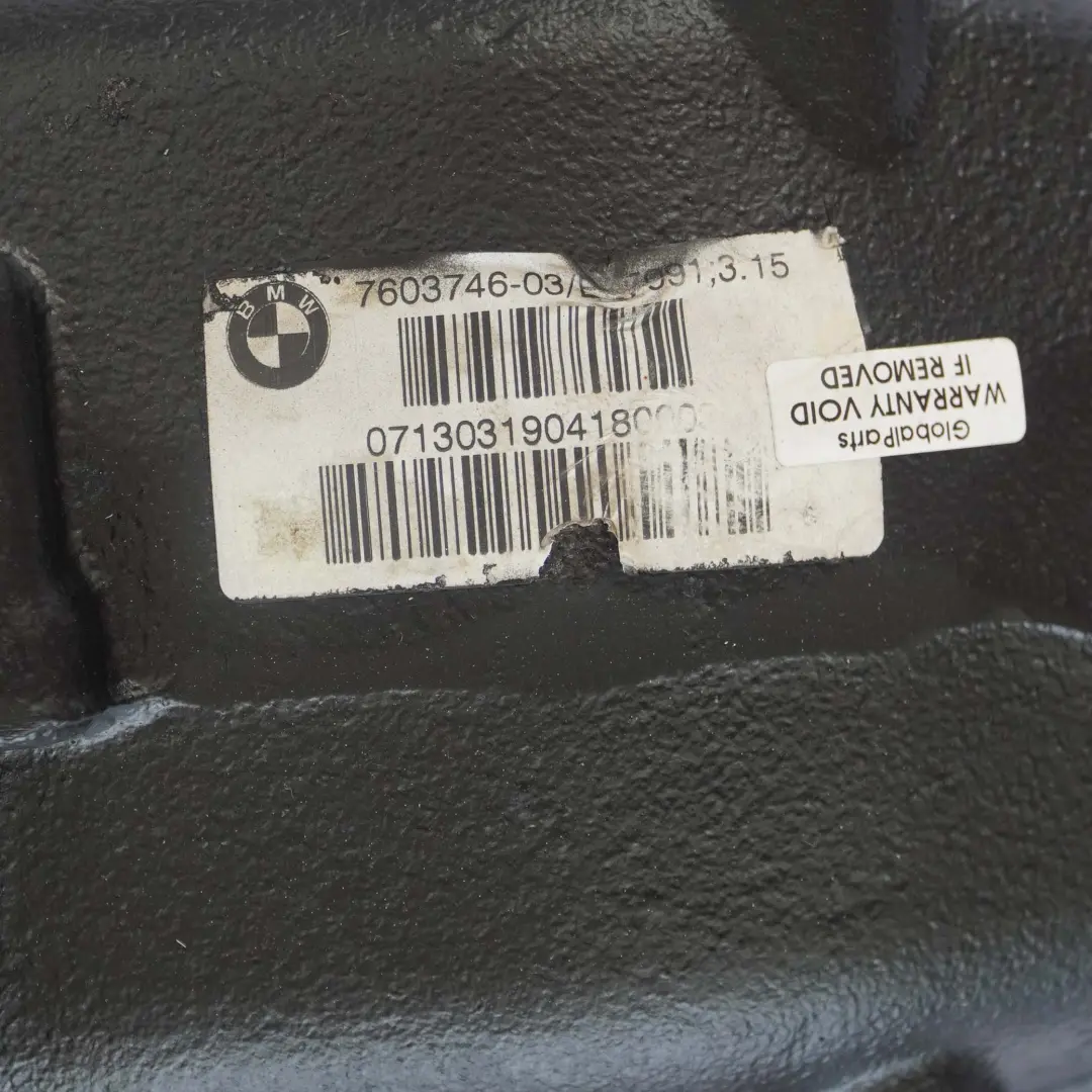 Differential F30 F31 F32 Diff Final Drive 3,15 Ratio WARRANTY to BMW Rear with Part number 7603746 BMW Rear Differential F30 F31 F32 Diff Final Drive 3,15 Ratio WARRANTY - SKU 7603746 - Part number 7603746