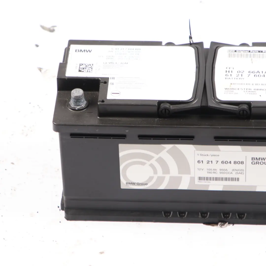 AGM 12V Accumulator Battery 105Ah 950A 7604808 to BMW with Part number 7604809 BMW AGM 12V Accumulator Battery 105Ah 950A 7604808 - SKU 7604809 - Part number 7604809