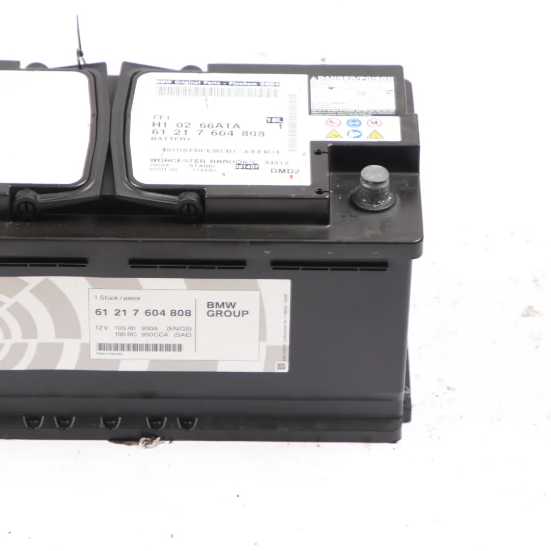 BMW AGM 12V Accumulator Battery 105Ah 950A 7604808 - SKU 7604809 - Part number 7604809