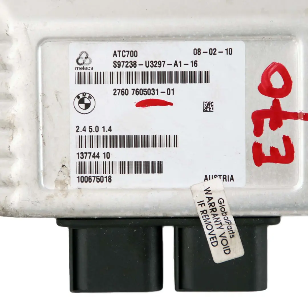 Module De Commande Boîte De Transfert ECU Pour BMW X5 X6 Série E70 E71 pour à propos du numéro de pièce 7605031 Module De Commande Boîte De Transfert ECU Pour BMW X5 X6 Série E70 E71 - SKU 7605031 - Numéro de pièce 7605031