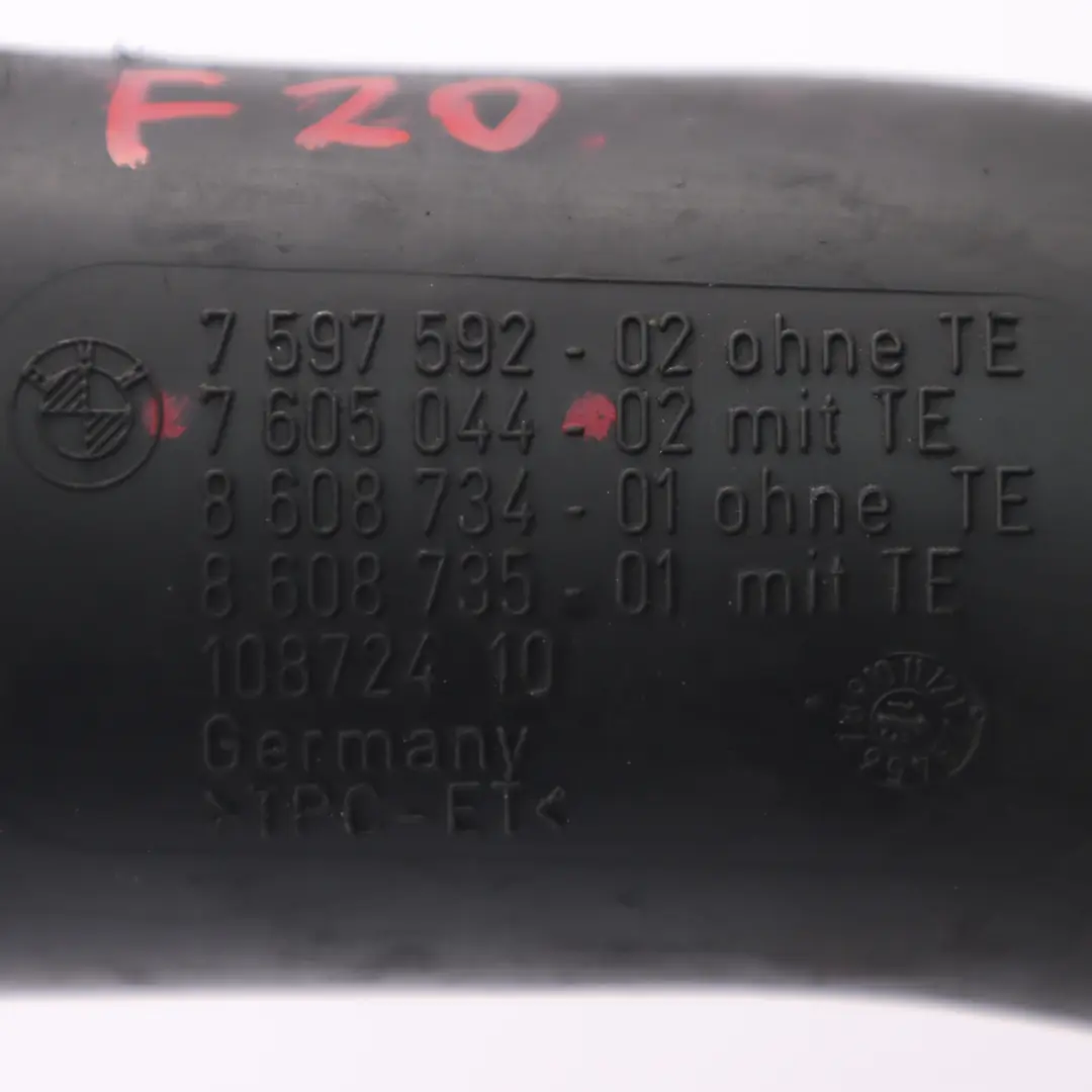 Tuyau Intercooler BMW F20 F30 125i 320i 328i N20 Conduite d'air pour à propos du numéro de pièce 7605044 Tuyau Intercooler BMW F20 F30 125i 320i 328i N20 Conduite d'air - SKU 7605044 - Numéro de pièce 7605044