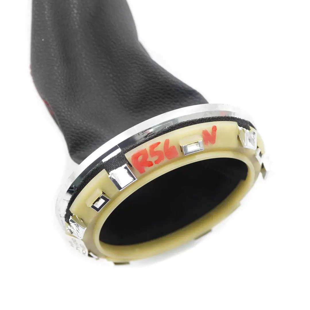 6-Speed Pomello del cambio Ghetta in pelle Nero per Mini Cooper R55 R56 R57 LCI R58 con numero di parte 7606376 Mini Cooper R55 R56 R57 LCI R58 6-Speed Pomello del cambio Ghetta in pelle Nero - SKU 7606376-2 - Numero di parte 7606376