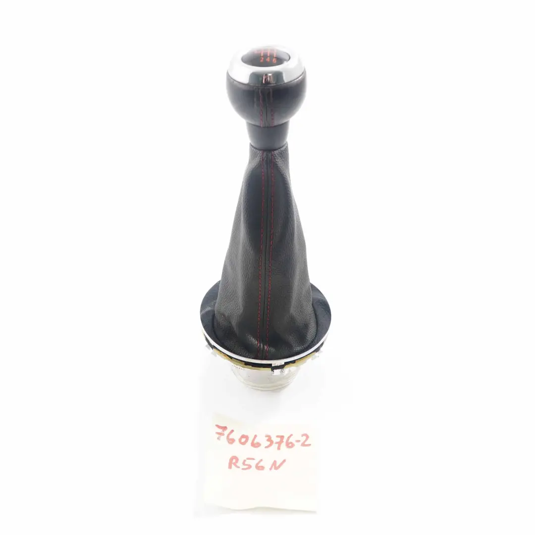 Mini R55 R56 LCI Pommeau de levier de vitesse 6 vitesses Gaiter Leather Black - SKU 7606376-2 - Numéro de pièce 7606376