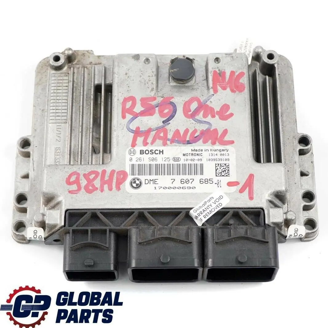 Mini R56 R57 LCI One N16 1.6 98HP Petrol Engine ECU Kit DME CAS3 + Key - SKU 7607685-1 - Part number 7607685