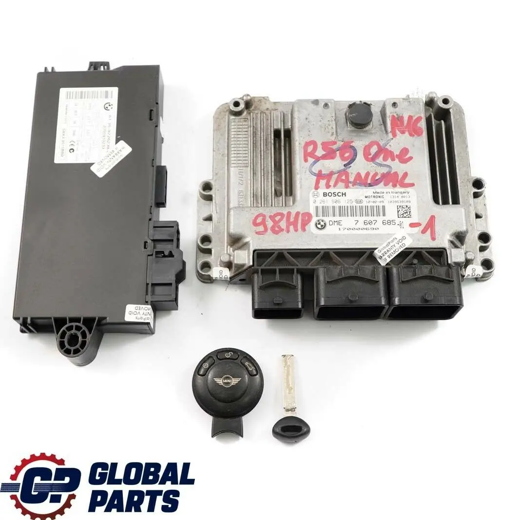 Mini R56 R57 LCI One N16 1.6 98HP Petrol Engine ECU Kit DME CAS3 + Key - SKU 7607685-1 - Part number 7607685