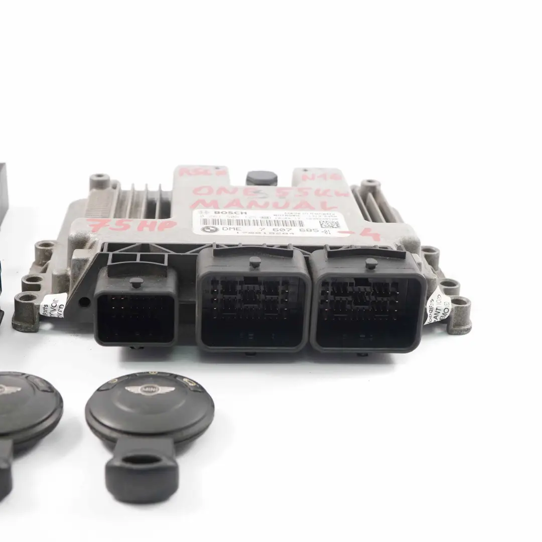 55KW N16 75HP Petrol Engine ECU Kit DME CAS3 + Keys Mini R56 LCI One - SKU 7607685-4 - Part number 7607685