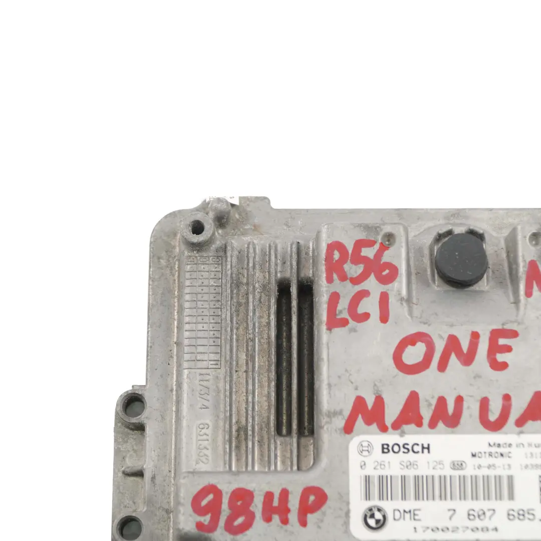 Mini Cooper R56 R57 LCI R60 N16 122HP Petrol Engine ECU DME Unit Manual - SKU 7607685-5 - Part number 7607685