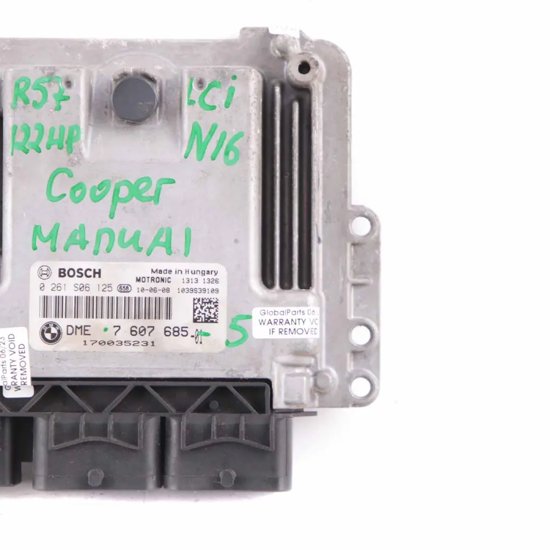 Mini Cooper R56 R57 LCI R60 N16 122HP Petrol Engine ECU DME Unit Manual - SKU 7607685-5 - Part number 7607685