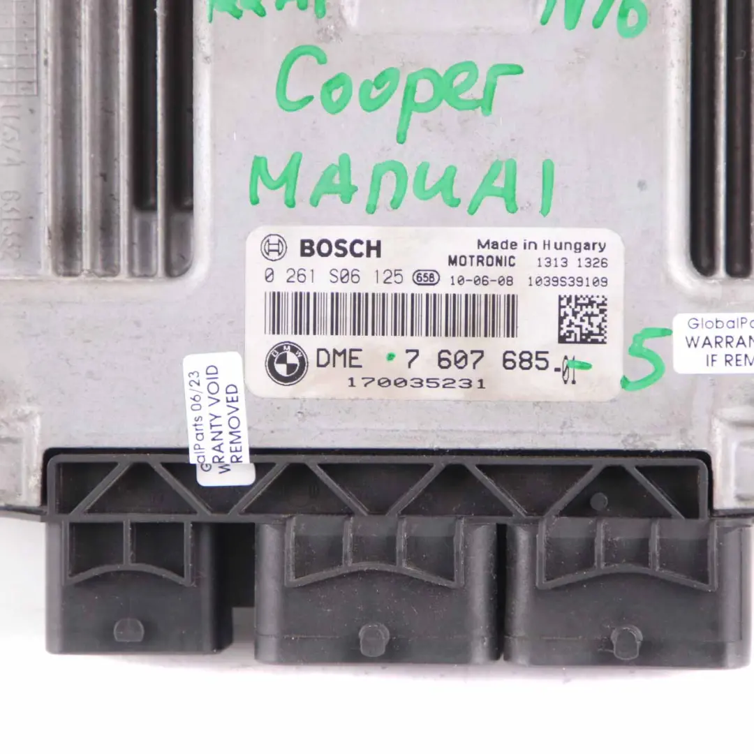Mini Cooper R56 R57 LCI R60 N16 122HP Petrol Engine ECU DME Unit Manual - SKU 7607685-5 - Part number 7607685