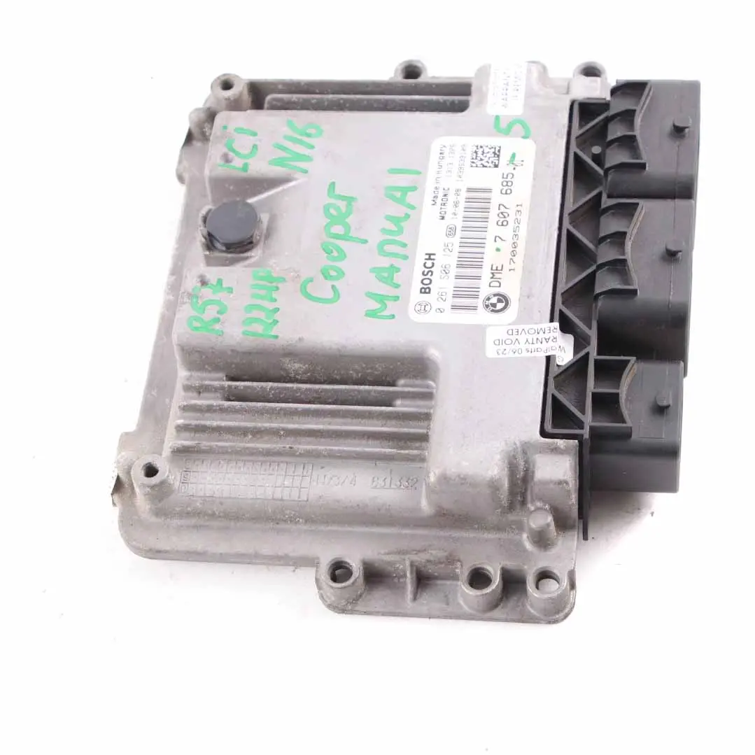 Mini Cooper R56 R57 LCI R60 N16 122HP Petrol Engine ECU DME Unit Manual - SKU 7607685-5 - Part number 7607685