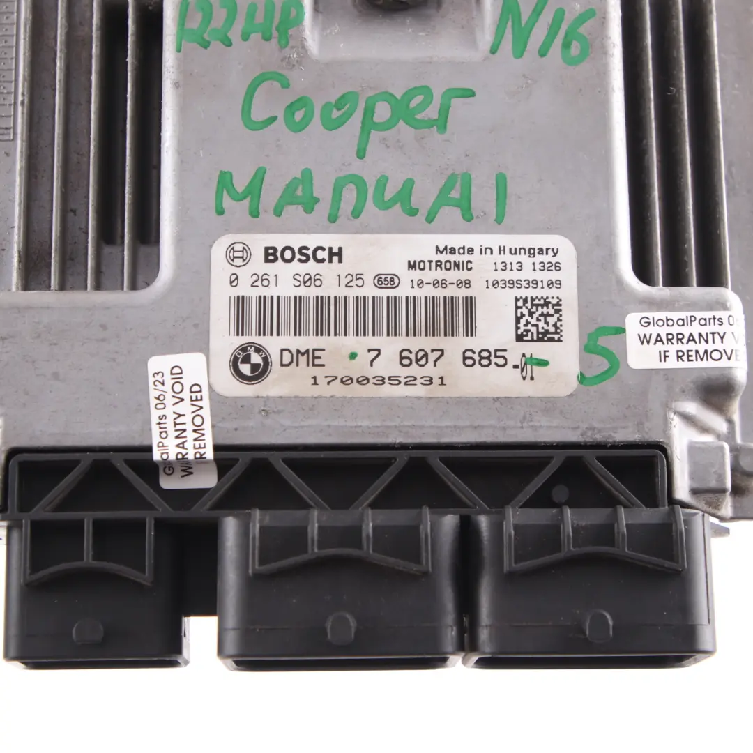 Mini Cooper R56 R57 LCI R60 N16 122HP Petrol Engine ECU DME Unit Manual - SKU 7607685-5 - Part number 7607685
