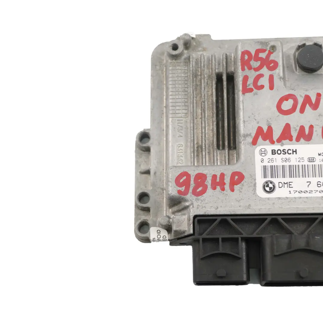 Mini One R56 LCI R60 N16 98HP Petrol Engine ECU DME Control Unit Manual - SKU 7607685 - Part number 7607685