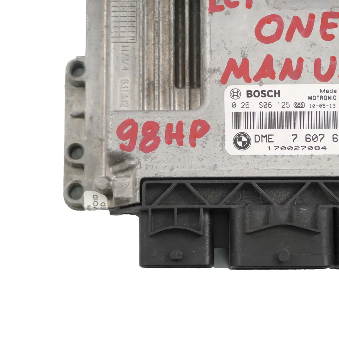 Mini One R56 LCI R60 N16 98HP Petrol Engine ECU DME Control Unit Manual - SKU 7607685 - Part number 7607685