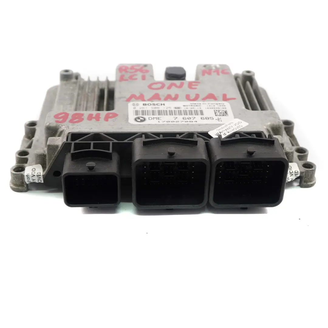 Mini One R56 LCI R60 N16 98HP Petrol Engine ECU DME Control Unit Manual - SKU 7607685 - Part number 7607685