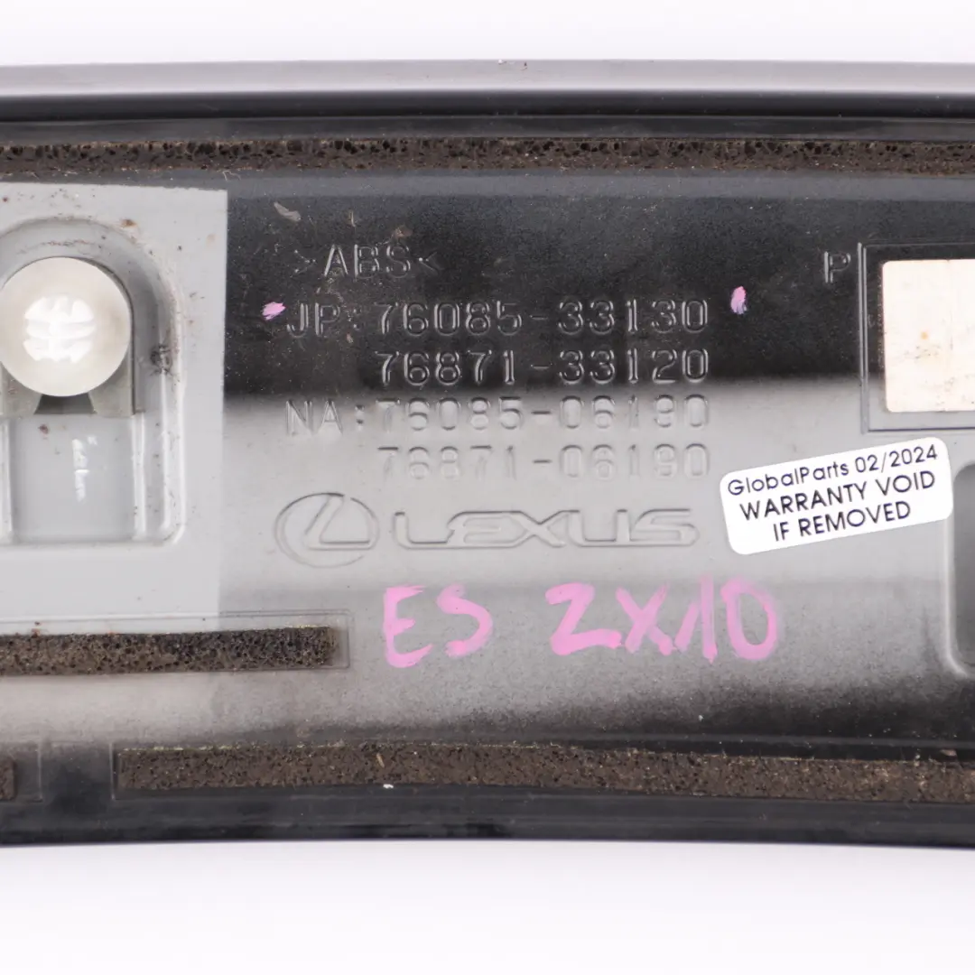 ZX10 Rear Spoiler Panel Boot Trunk Lid Black to Lexus ES with Part number 76085-33130 Lexus ES ZX10 Rear Spoiler Panel Boot Trunk Lid Black - SKU 76085-33130 - Part number 76085-33130