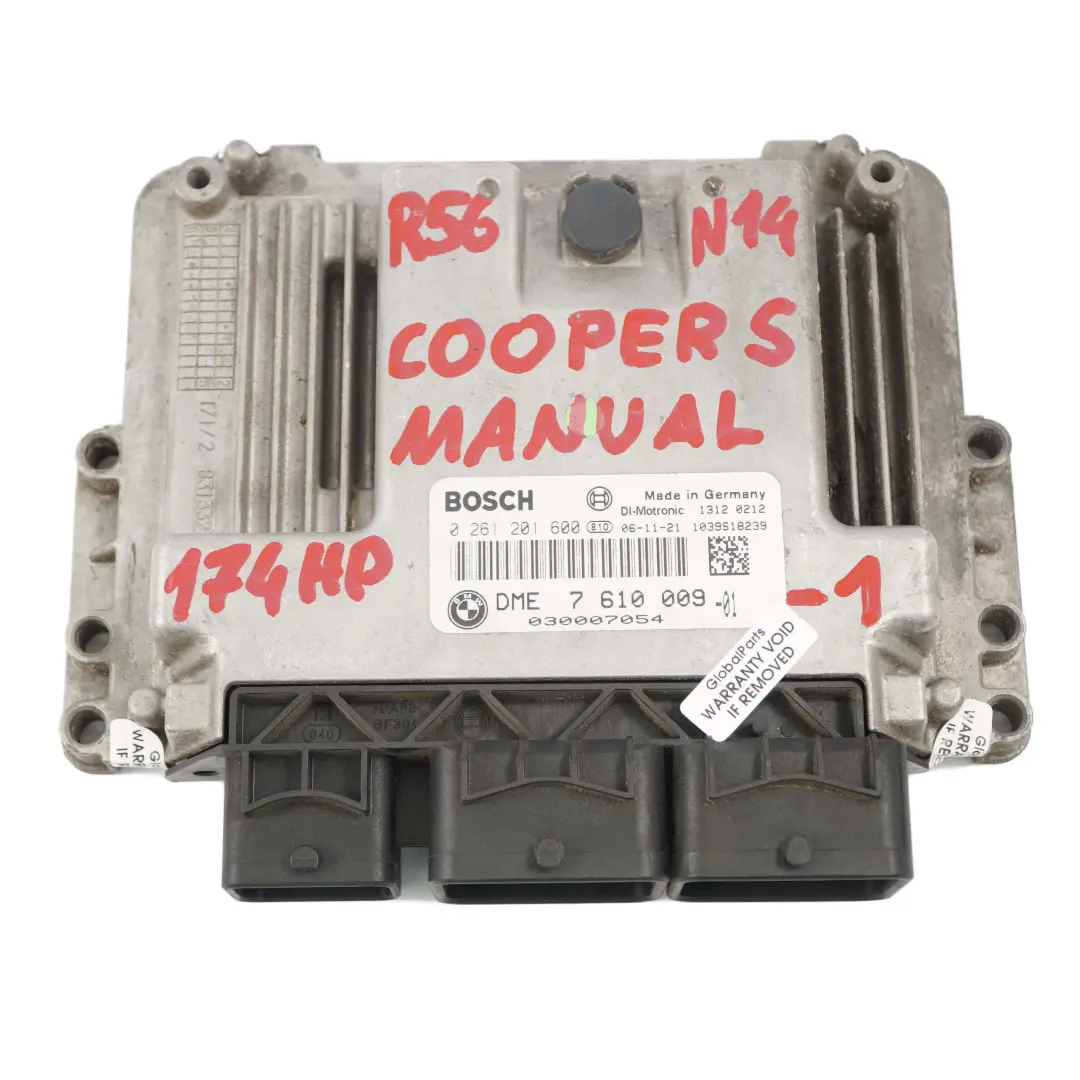Mini Cooper S R56 N14 1.6 174HP ECU Kit DME CAS 3 Key Manual - SKU 7610009-1 - Part number 7610009