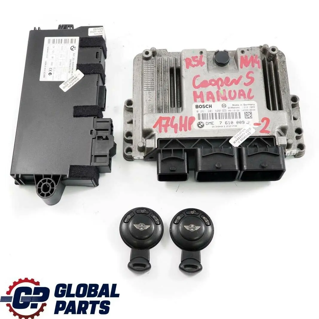 Mini Cooper S R55 R56 N14 1.6 174HP ECU Kit DME CAS3 + 2 Keys Manual - SKU 7610009-2 - Part number 7610009