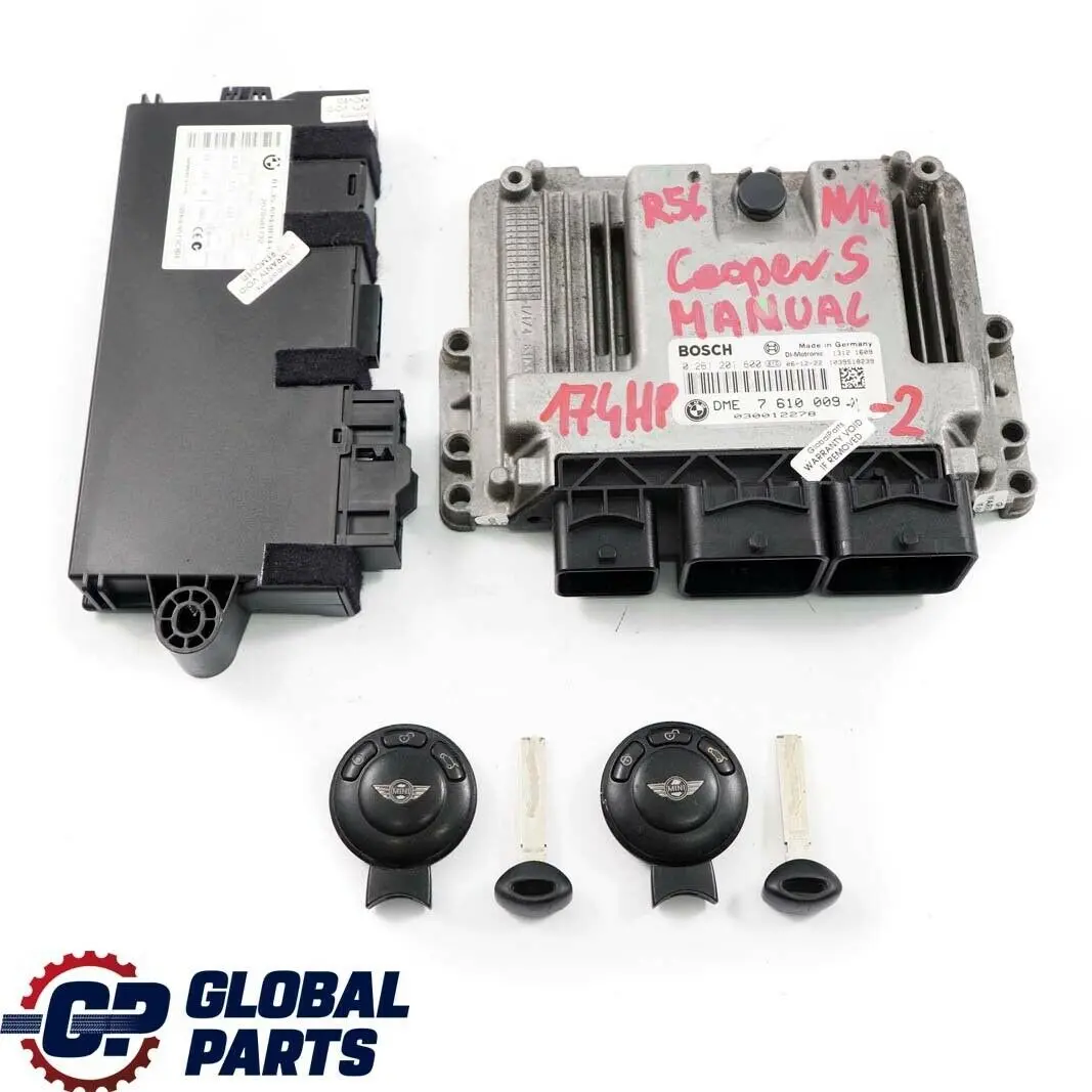 Mini Cooper S R55 R56 N14 1.6 174HP ECU Kit DME CAS3 + 2 Keys Manual - SKU 7610009-2 - Part number 7610009
