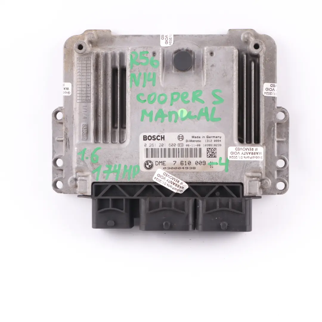 Mini Cooper S R55 R56 N14 1.6 174HP ECU Kit DME + CAS3 +Key Manual - SKU 7610009-4 - Part number 7610009