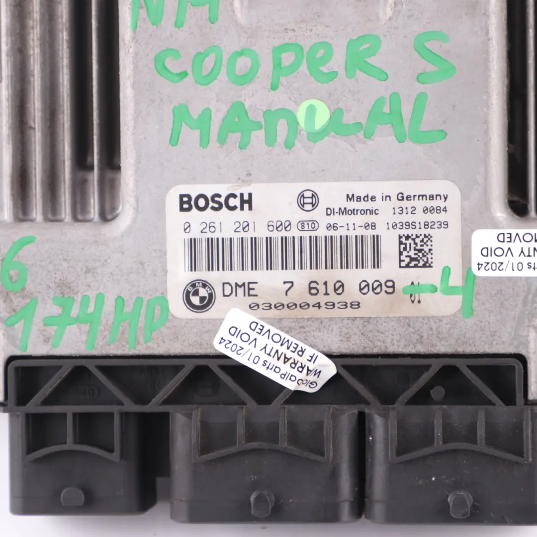 Mini Cooper S R56 Motor N14 1.6 174HP Steuergerät DME CAS3 + Schlüsse - SKU 7610009-4 - Teilenummer 7610009