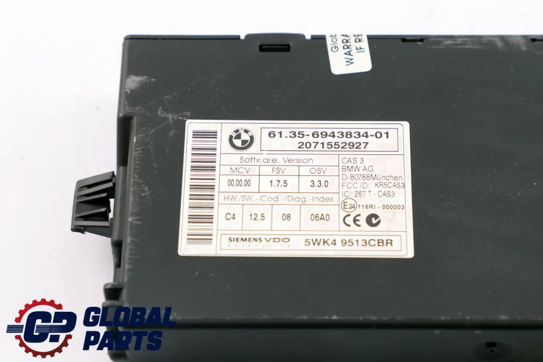 Unite de Commande de Moteur Dme CAS3 pour MINI COOPER R55 R56 N14 1.6 à propos du numéro de pièce 7610011 MINI COOPER R55 R56 N14 1.6 Unite de Commande de Moteur Dme CAS3 - SKU 7610011-3 - Numéro de pièce 7610011