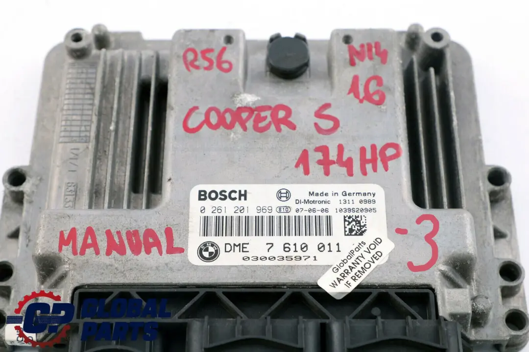 174HP Juego ECU DME CAS3 + Llave Manual para Mini Cooper R55 R56 R57 N14 1.6 con número de pieza 7610011 Mini Cooper R55 R56 R57 N14 1.6 174HP Juego ECU DME CAS3 + Llave Manual - SKU 7610011-3 - Número de pieza 7610011