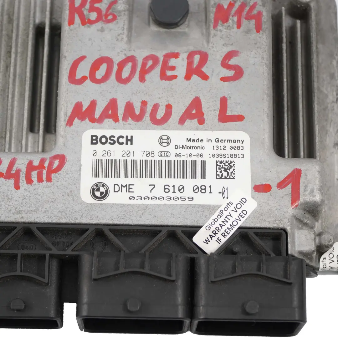 Mini R55 R56 Moteur N14 1.6 174HP Kit ECU DME 7610081 CAS3 + Manuel De Clé - SKU 7610081-1 - Numéro de pièce 7610011