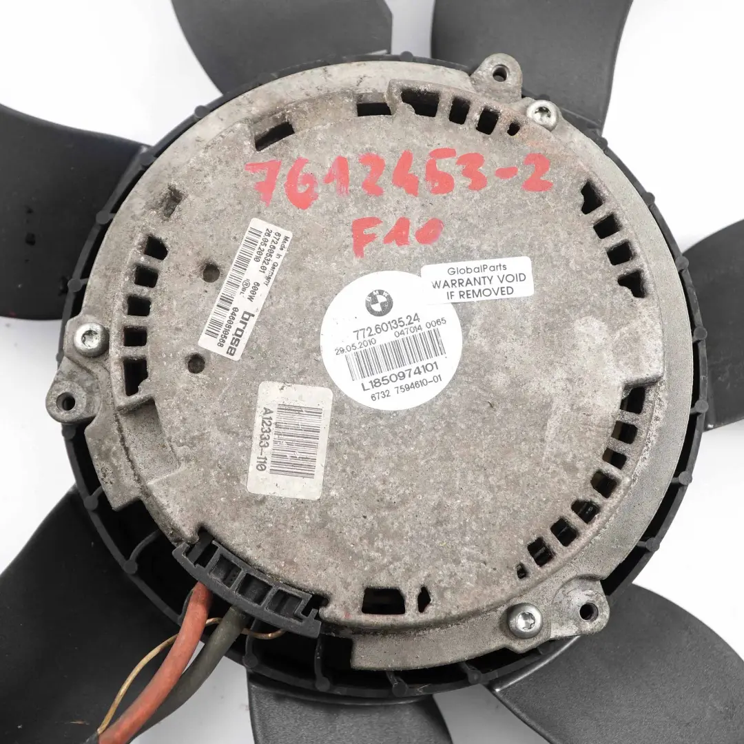  Ventilador Del Radiador BMW F01 F10 F11 F12 F13 Cubierta Refrigeración - SKU 7612453-2 - Número de pieza 7612453
