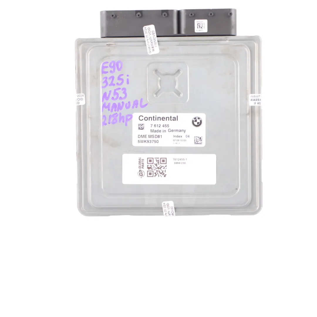 BMW E90 E91 LCI E92 E93 325I N53 218HP ECU Kit DME CAS3 + Llave - SKU 7612455-1 - Número de pieza 7612455