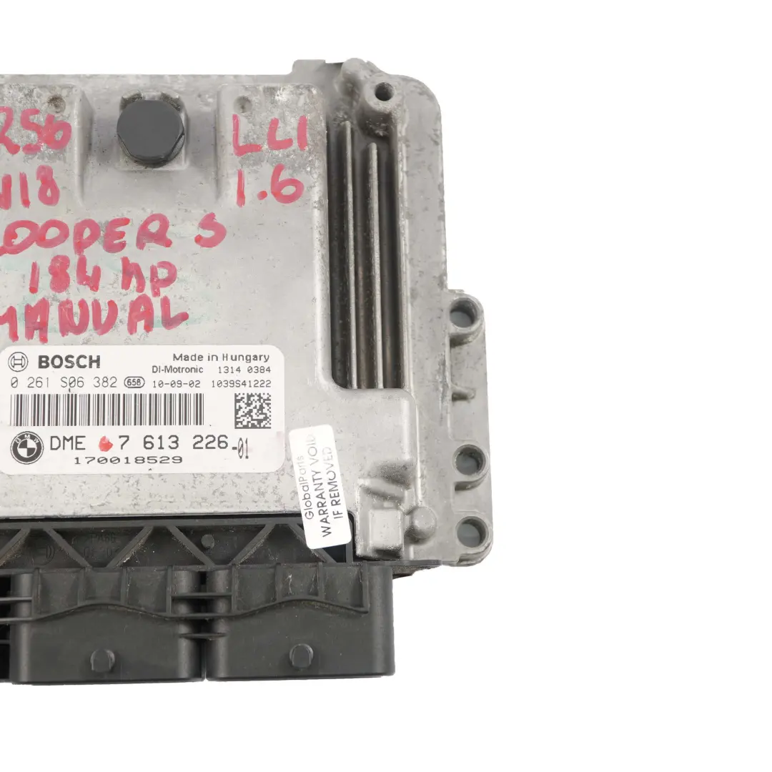 Mini R55 R56 R57 LCI N18 1.6 184HP ECU Unidad De Control DME Manual - SKU 7613226 - Número de pieza 7613226