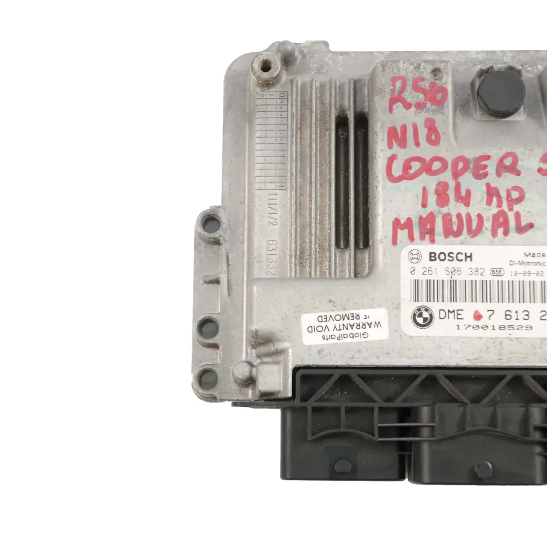 Mini R55 R56 R57 LCI N18 1.6 184HP ECU Unidad De Control DME Manual - SKU 7613226 - Número de pieza 7613226