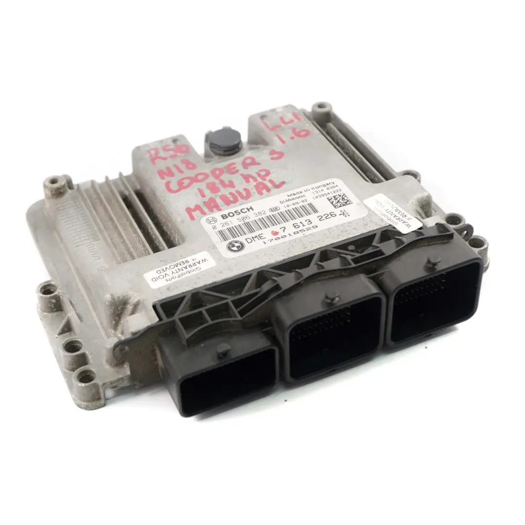 Mini R55 R56 R57 LCI N18 1.6 184HP ECU Unidad De Control DME Manual - SKU 7613226 - Número de pieza 7613226