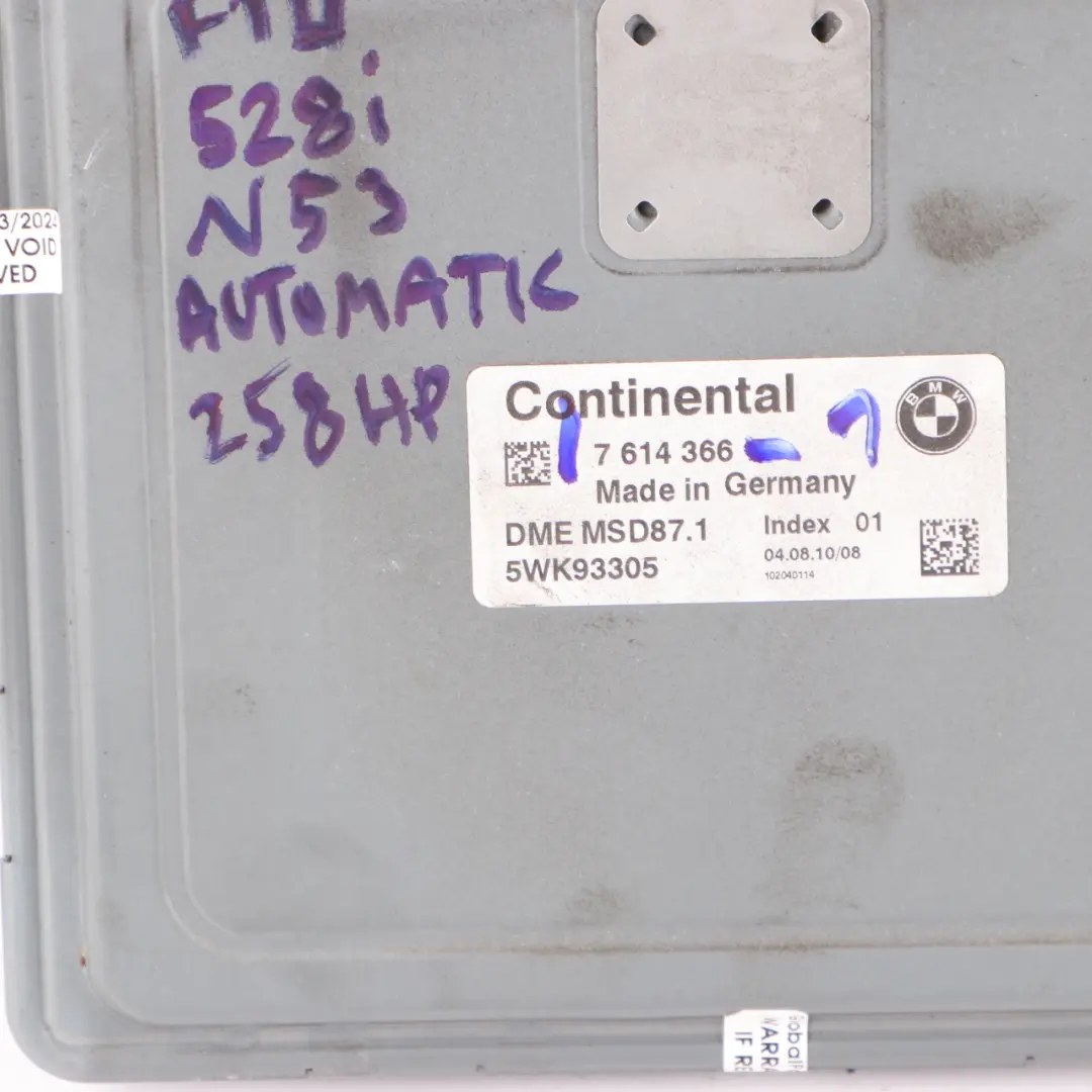 N53 258HP ECU Kit DME CAS4 + Key Automatic to BMW F10 F11 528i with Part number 7614366 BMW F10 F11 528i N53 258HP ECU Kit DME CAS4 + Key Automatic - SKU 7614366-1 - Part number 7614366