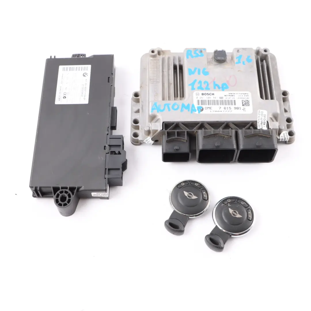 122HP Engine Unit ECU DME 2 Keys CAS3 to Mini Cooper R55 R56 LCI 1.6 N16 with Part number 7615981 Mini Cooper R55 R56 LCI 1.6 N16 122HP Engine Unit ECU DME 2 Keys CAS3 - SKU 7615981-4 - Part number 7615981