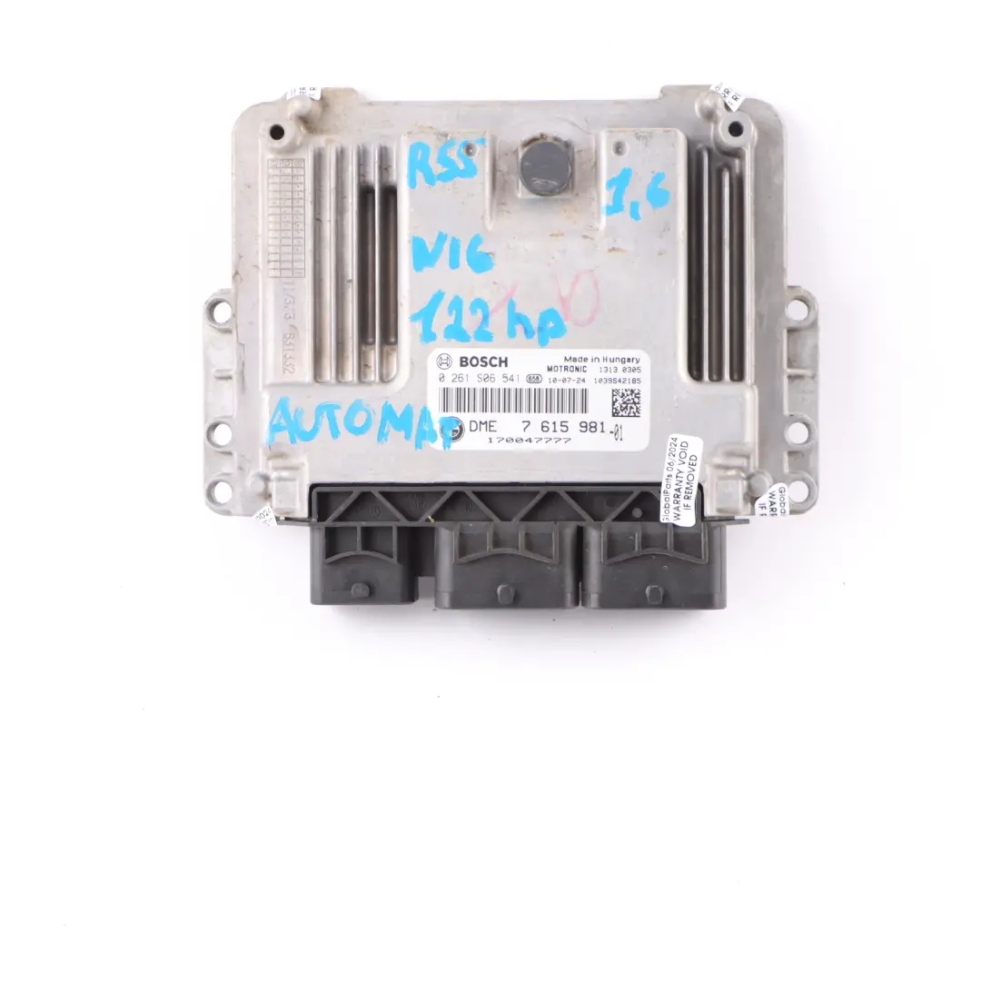 Mini Cooper R55 R56 LCI 1.6 N16 122HP Engine Unit ECU DME 2 Keys CAS3 - SKU 7615981-4 - Part number 7615981