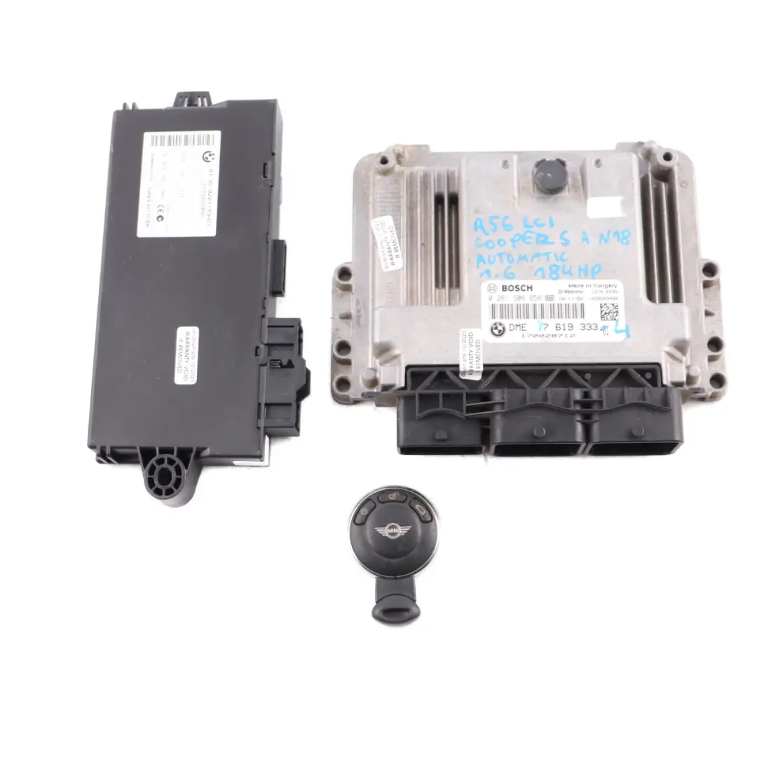 184HP ECU Unit Kit DME CAS3 Key to Mini Cooper S R56 LCI R60 N18 1.6 with Part number 7619333 Mini Cooper S R56 LCI R60 N18 1.6 184HP ECU Unit Kit DME CAS3 Key - SKU 7619333-4 - Part number 7619333