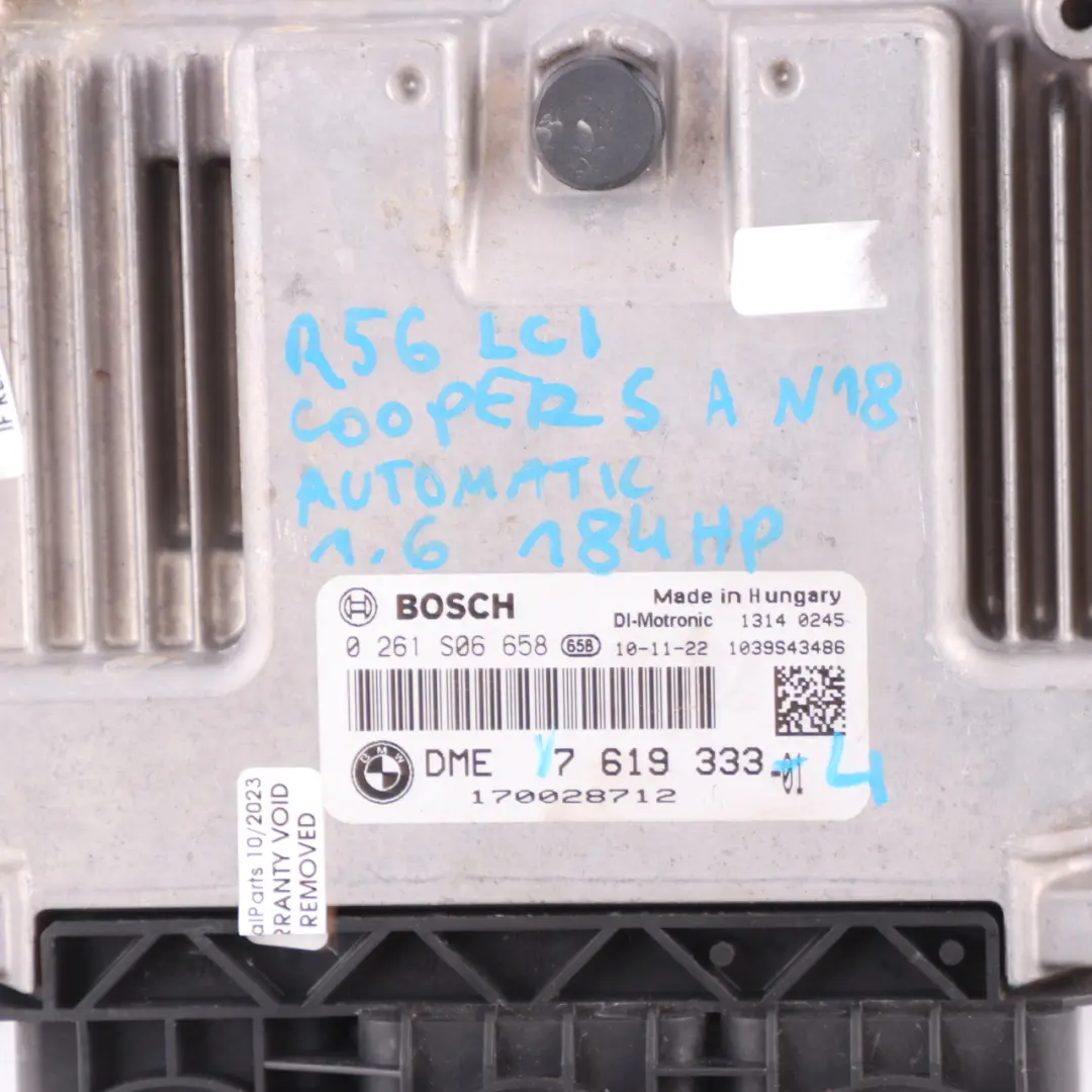 184HP ECU Unit Kit DME CAS3 Key to Mini Cooper S R56 LCI R60 N18 1.6 with Part number 7619333 Mini Cooper S R56 LCI R60 N18 1.6 184HP ECU Unit Kit DME CAS3 Key - SKU 7619333-4 - Part number 7619333