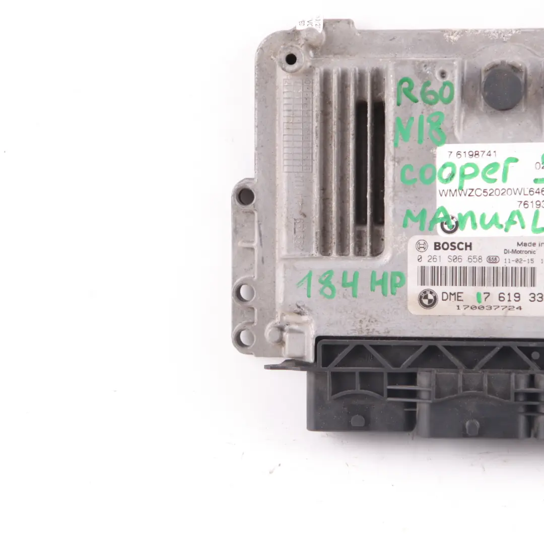 Mini Cooper R55 R56 LCI N18 1.6 184HP Kit ECU DME + CAS3 + Llave Manual - SKU 7619333 - Número de pieza 7619333