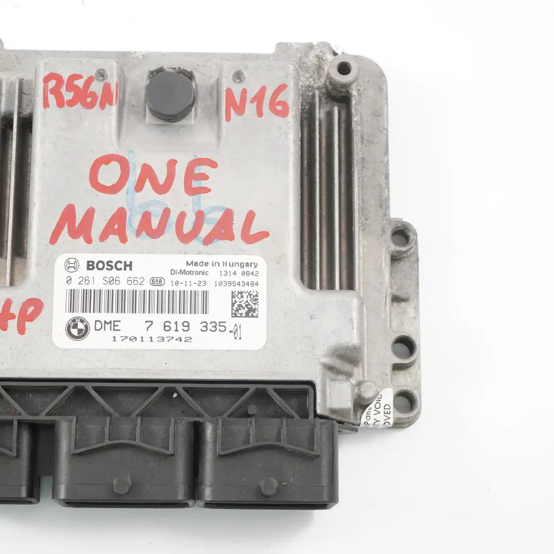 Control Unit ECU DME CAS3 Key Manual to Mini Cooper R56 LCI R60 N16 Engine with Part number 7619335 Mini Cooper R56 LCI R60 N16 Engine Control Unit ECU DME CAS3 Key Manual - SKU 7619335-2 - Part number 7619335