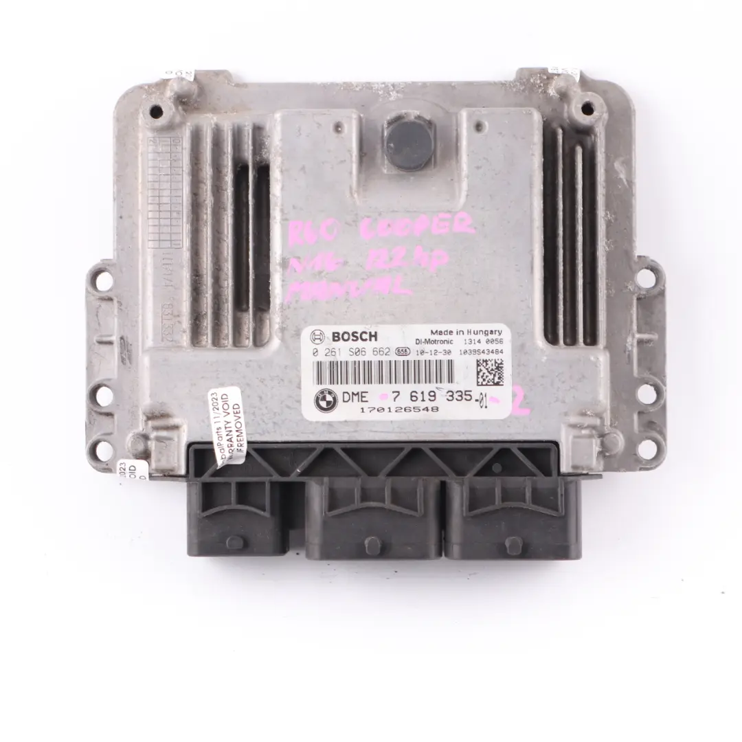 Mini Cooper R56 LCI R60 N16 Engine Control Unit ECU DME CAS3 Key Manual - SKU 7619335-2 - Part number 7619335