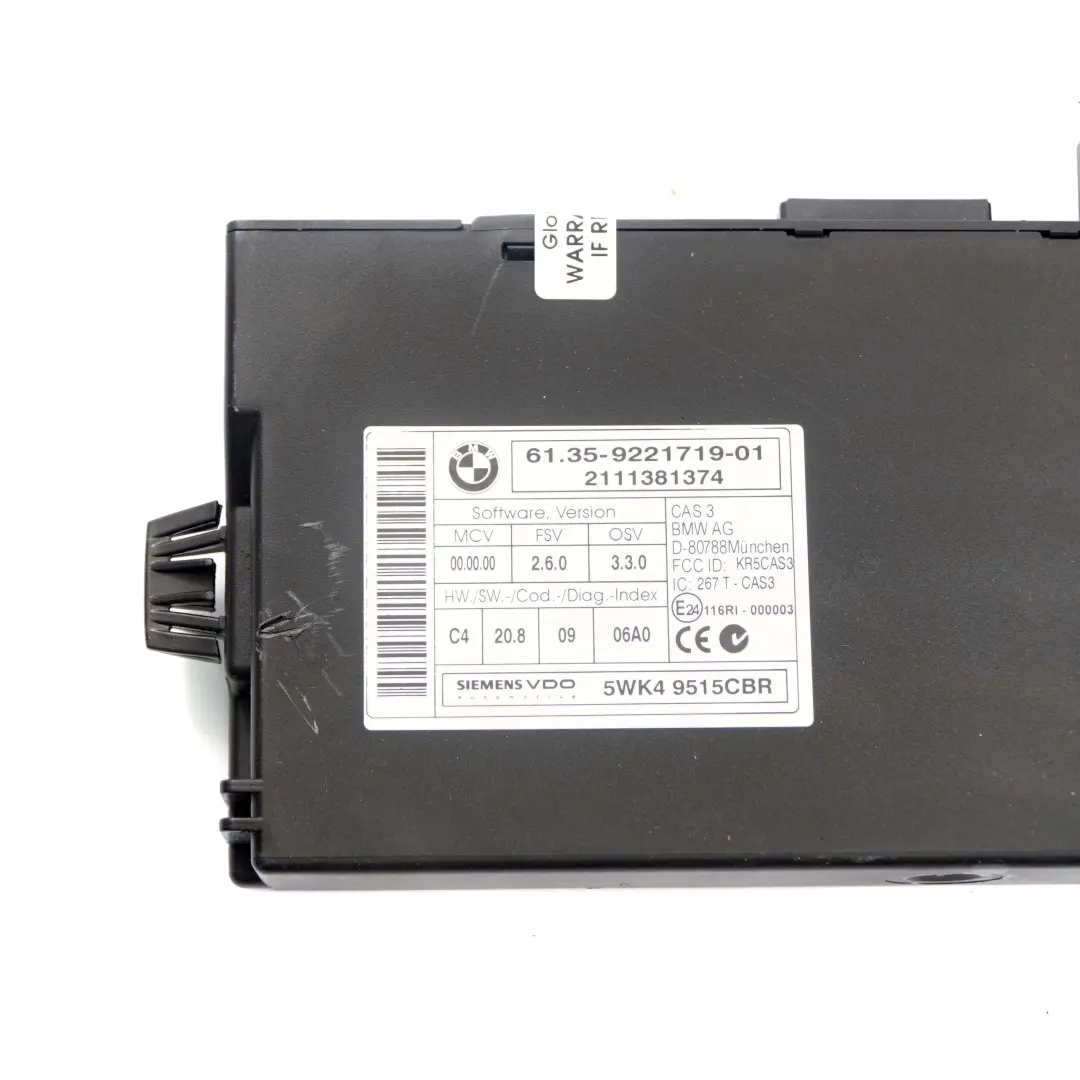 184HP ECU Kit Unit DME CAS3 + Key Manual Mini Cooper S R60 ALL4 N18 1.6 - SKU 7620985-1 - Part number 7620985