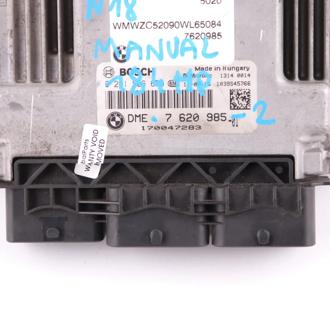 Mini Cooper S R60 ALL4 N18 1.6 184HP Contrôle moteur ECU Unit DME Manual - SKU 7620985-2 - Numéro de pièce 7620985