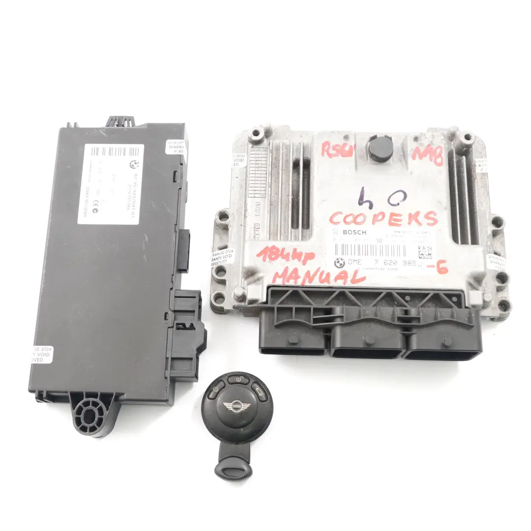 184HP Unidad Motor Kit ECU DME Manual para Mini Cooper S R56 LCI R60 N18 1.6 con número de pieza 7620985 Mini Cooper S R56 LCI R60 N18 1.6 184HP Unidad Motor Kit ECU DME Manual - SKU 7620985-6 - Número de pieza 7620985