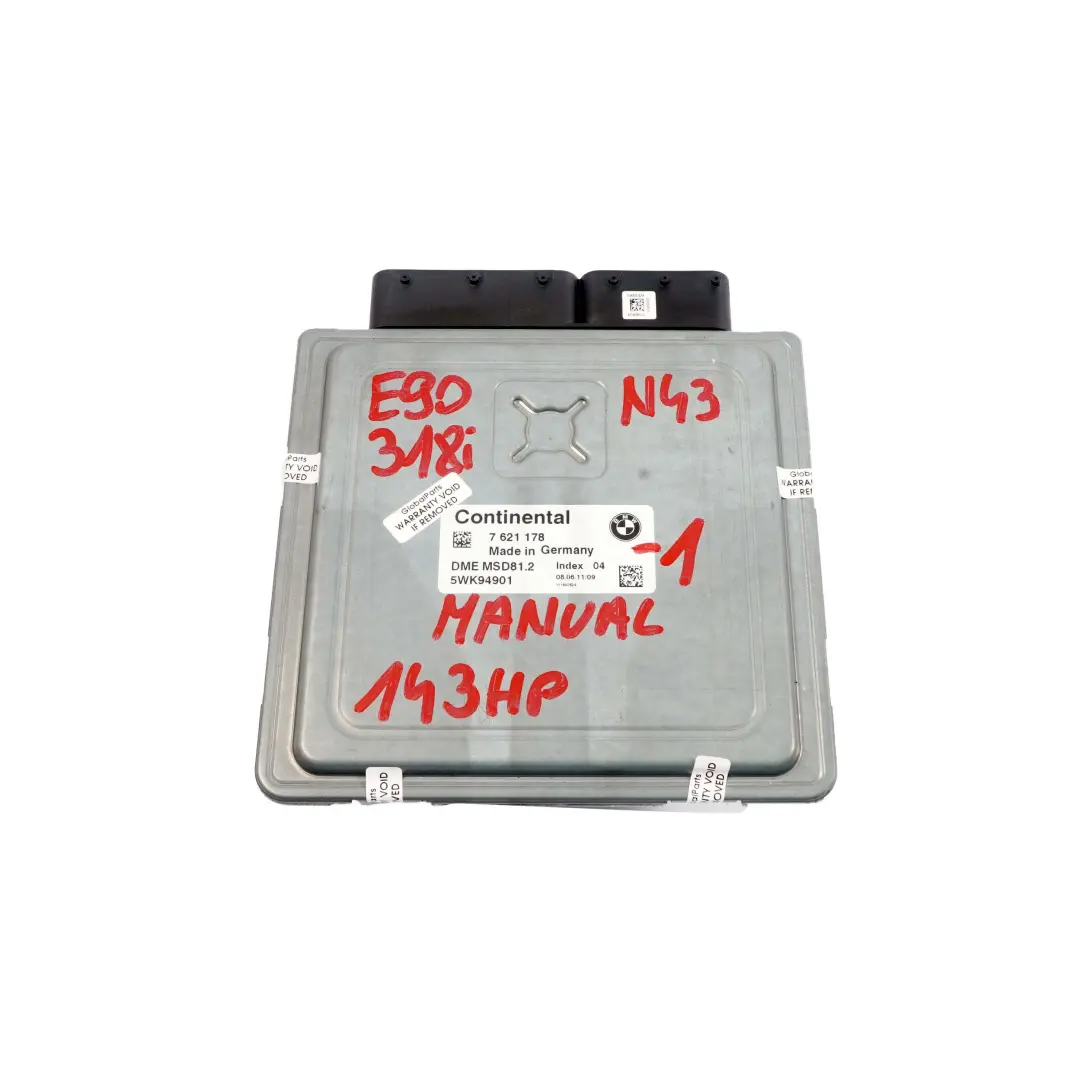 N43 118i 318i 143PS ecu Commande Dme CAS3 Cle pour BMW E87 LCI E90 à propos du numéro de pièce 7621178 BMW E87 LCI E90 N43 118i 318i 143PS ecu Commande Dme CAS3 Cle - SKU 7621178-1 - Numéro de pièce 7621178