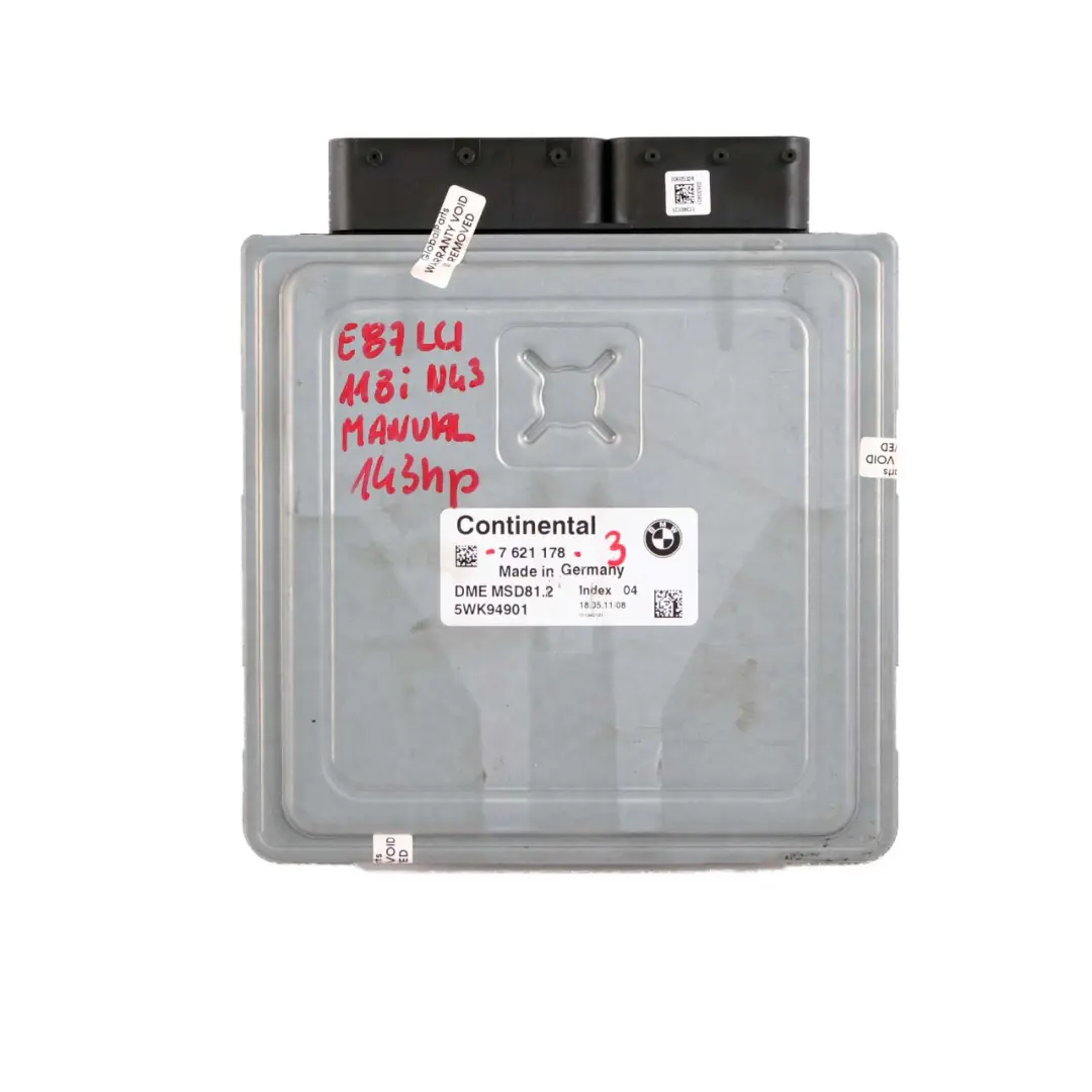 N43 118i 318i ECU Kit DME CAS3 Keys Manual to BMW E81 E87 LCI E90 with Part number 7621178 BMW E81 E87 LCI E90 N43 118i 318i ECU Kit DME CAS3 Keys Manual - SKU 7621178-3 - Part number 7621178